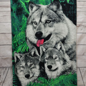 Рушник пляжний махра-велюр Вовченята "2862