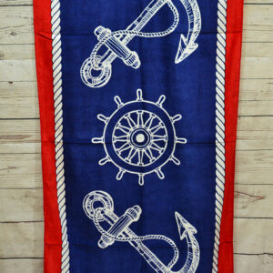 Рушник пляжний махра-велюр Два якорі "2877