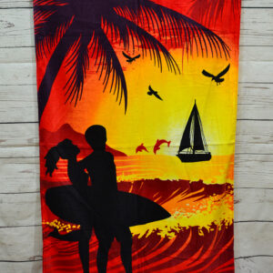 Рушник пляжний махра-велюр Захід сонця "2886