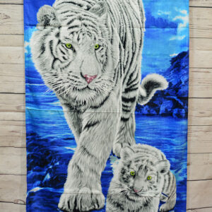 Рушник пляжний махра-велюр Білі тигри "2887