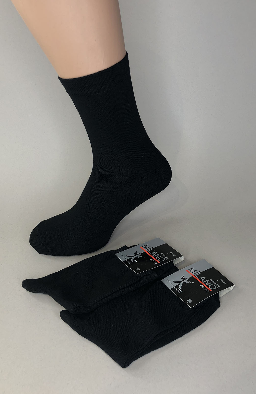 Шкарпетки чоловічі стрейчові чорні “Мілано-001/5