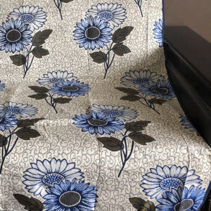 Покривало полуторне з джаккардовим малюнком Соняшник "659-синій