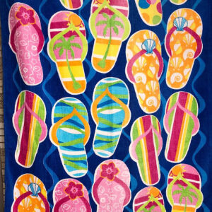 Рушник пляжний махра-велюр Тапочки "2915