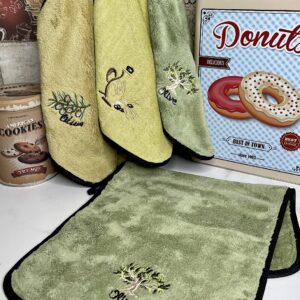 Рушник мікрофібра з окантовкою Оливка 12 штук "РК-629"