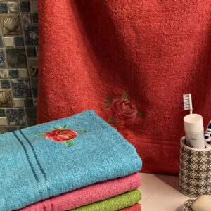 Рушник махровий для обличчя з вишивкою 12 шт. "PL-07