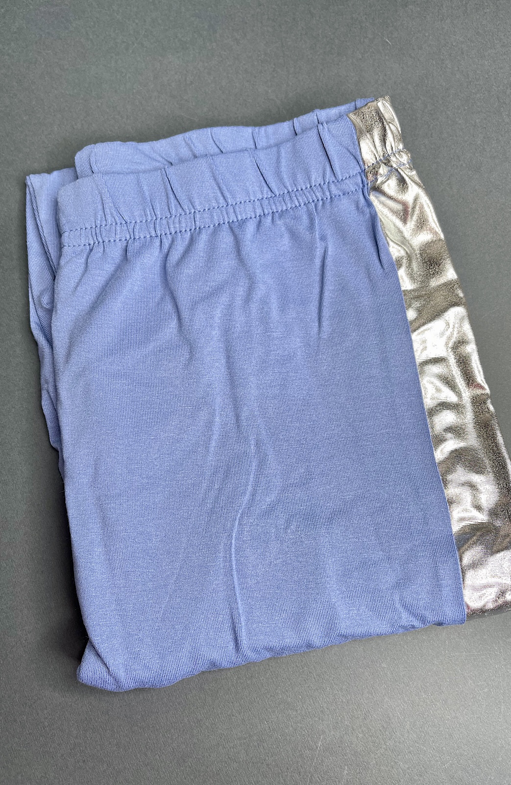 Капрі віскоза батал блакитний із срібною лампасом “батал-302-11