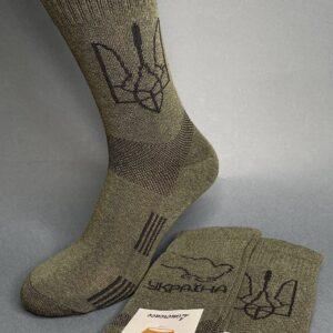 Шкарпетки чоловічі високі трекінгові Україна "Sus-135-хаки