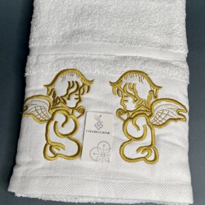 Крижма для хрестин біла Ангел "140-золото"