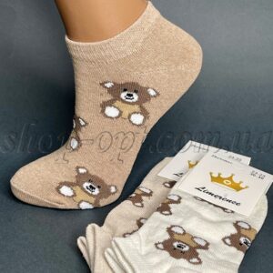 Шкарпетки жіночі низькі Ведмедик "ZL-1152"