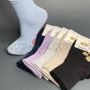 Шкарпетки жіночі середньої висоти широка гумка Лапи "Sus-2414"