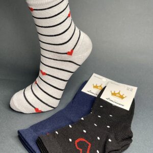 Шкарпетки жіночі високі Серця-смужки "Sus-454