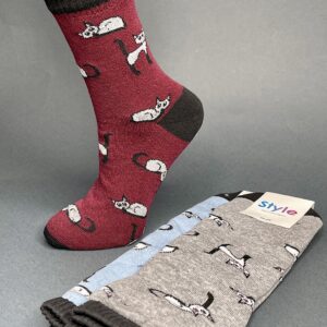 Шкарпетки жіночі високі з малюнком Кисюня "ST-1125