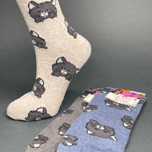 Шкарпетки жіночі високі з малюнком Котики "ВВ-1129