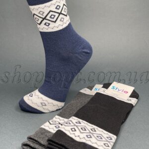 Шкарпетки жіночі високі з малюнком Орнамент білий "ST-1250"