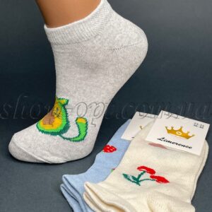 Шкарпетки жіночі низькі стрейч фрукти "Sus-2983