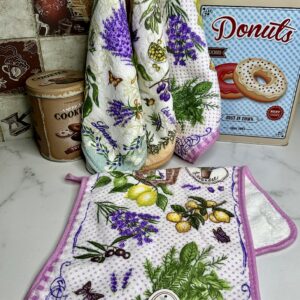 Рушник мікрофібра пухнаста Лаванда-Оливка 20 штук "РК-765"