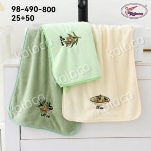 Рушник мікрофібра однотонна з окантовкою Оливка 20 штук "РК-773"