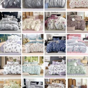 Комплект двоспальний з малюнком Фланель на гумці 5 шт "FLR145-опт