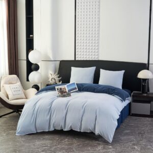 Комплект Євро постіль однотонна Мокрая бавовна "MS165-1