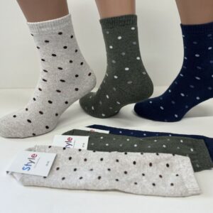 Шкарпетки жіночі високі махра з малюнком Точка " ZH-745