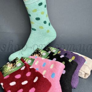 Шкарпетки жіночі махрові Дукат-Горошки кольорові "DM-173