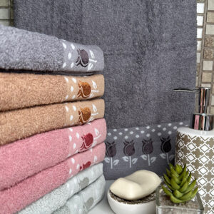 Рушник махровий для обличчя Тюльпани 8 шт. "PL-670