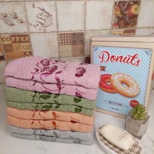 Рушник махровий для обличчя Листя 8 шт. "PL-693