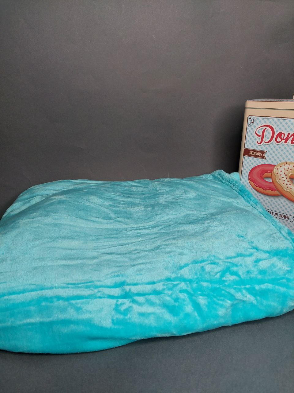 Плед двоспальний полірований плюш Бірюза “2277-2”