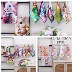 Рушник мікрофібра Великодній Заєць 12 штук РК-814