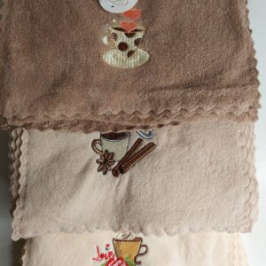 Рушник мікрофібра пухнастий з оборкою Кава 20 шт "РК-828