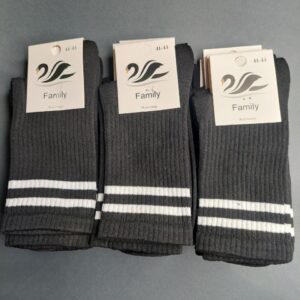 Шкарпетки чоловічі високі широка гумка в смужку Black "SHR-248