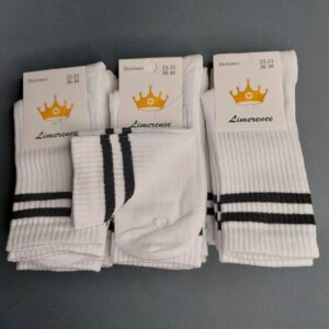 Шкарпетки жіночі високі широка гумка в смужку Sport White "St-3258