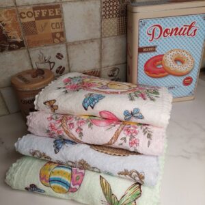 Рушник мікрофібра пухнаста з оборкою Пасхальні Курчата 20 штук "РК-833