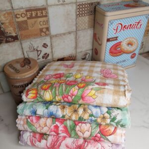 Рушник мікрофібра з оборкою Великодні Квіти 20 штук "РК-835"